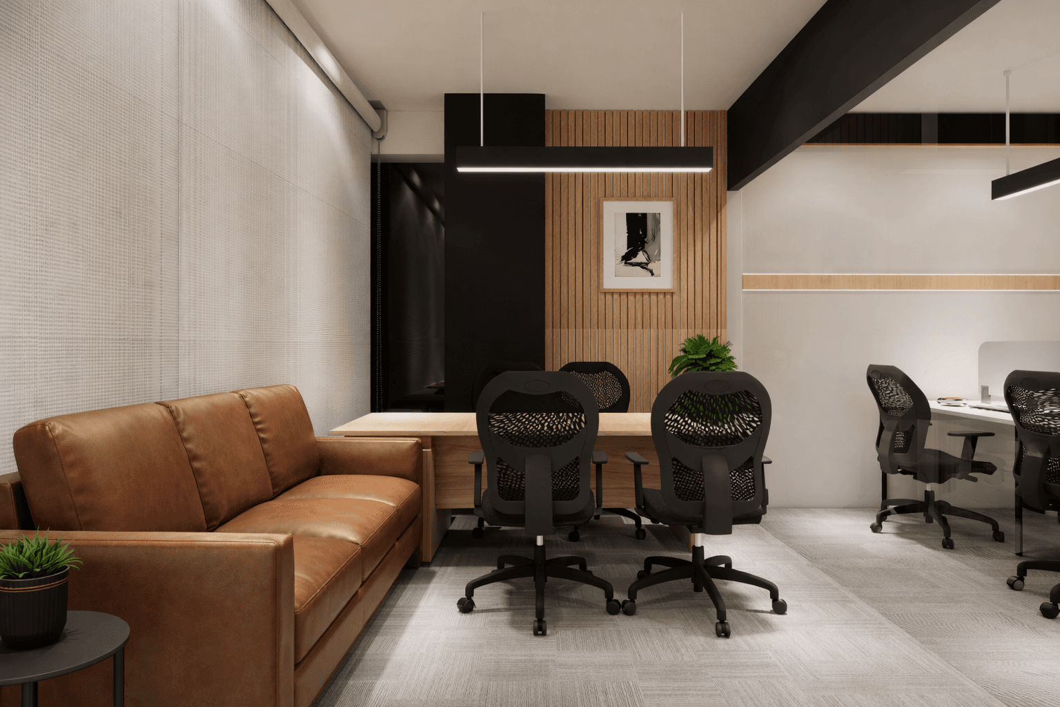 CKP Workspace lounge with premium seating and warm lighting